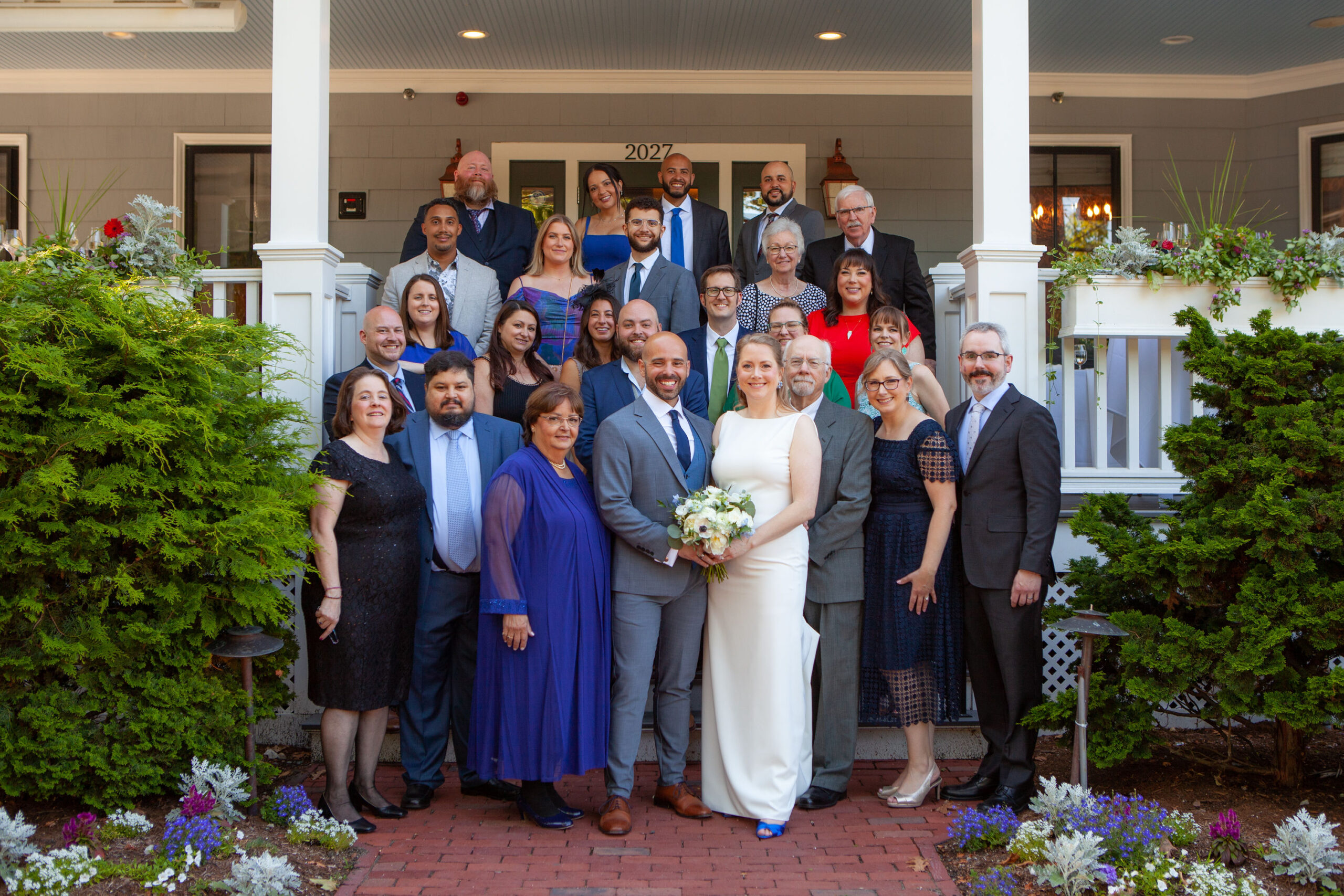 Family in front Steps